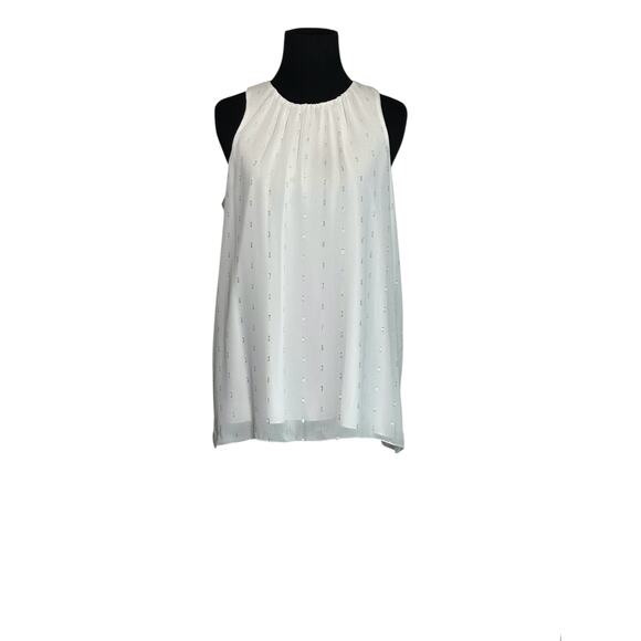 Vince Camuto off white silver sleeveless blouse size Small - Picture 14 of 16